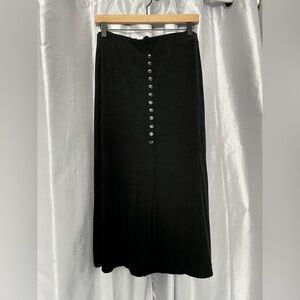 Briggs New York Black Maxi Skirt with Button Detail